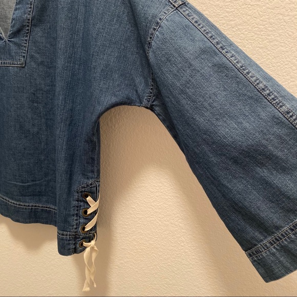 Madewell Lace-Up Denim Top - Picture 5 of 6